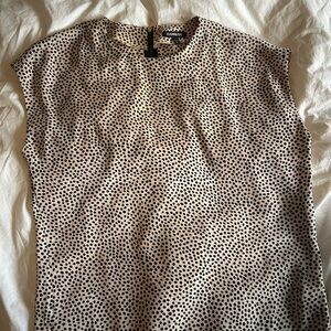 Express Black and Cream Polka Dot Top with back zipper size small